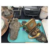 European Cast Metal Framed Phone with Lamp Base