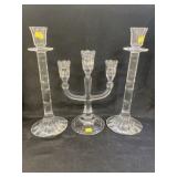 (3) Waterford Crystal Candlesticks