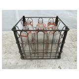 (6) 2qt. Cloister Milk Bottles w/ Crate