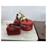 Metal 2.5 Gal. Gas Can & 2 - 1 gal Cans