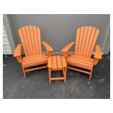 (2) Poly Chairs w/ Side Table