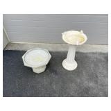 (2) Concrete Bird Baths