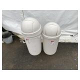 (2) Rubbermaid Trash Cans