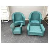 Wooden Wicker Patio Set