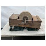 Vtg. Hand Crank Sharpening Stone