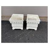(2) Glazed Porcelain Planters