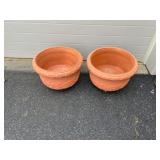 (2) Plastic Molded Planters