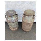 (2) Vtg. Metal Milk Cans