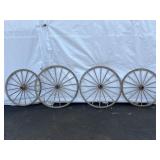 (4) Wooden Spoked Carriage Wheels