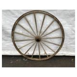 Vtg. Wooden Spoked Carriage Wheel