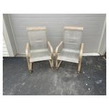 (2) Woven Seat Arm Chairs