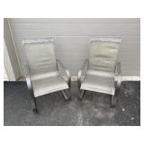 (2) Woven Seat Arm Chairs