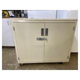 Double Door Utility Cabinet on Wheels