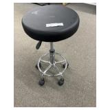 Chrome Base Upholstered Stool