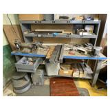 Workbench with Vise and Bench Grinder