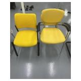 (3) Yellow Upholstered Office Chairs