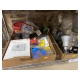 (3) Trays of Electrical Supplies & Light Fixtures