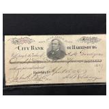 1876 Bank of Harrisburg (PA) Note