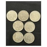 (7) Peace Silver Dollars