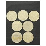 (7) Peace Silver Dollars