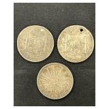 (3) 8 Reale Silver Coins