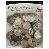 $14.50 in 90% Silver Quarters
