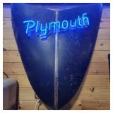 1930's Plymouth Hood with Neon Sign