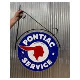 Pontiac Service Double-Sided Sign w/Bracket