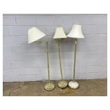 (3) Brass Modern Floor Lamps