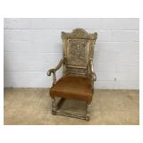 Antique Relief Carved Arm Chair
