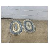(2) Small Multicolor Braided Rugs