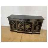 Oriental Decorated Lacquered Cabinet