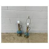 (2) Brass Table Lamps