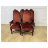 (5) Upholstered Mahogany Framed Dining Chairs