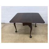 Mahogany Claw Foot Drop Leaf Table