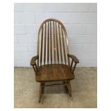 Oak Slatted Back Rocking Chair