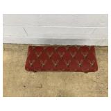 Rectangular Upholstered Bench w/ Stag Decor.