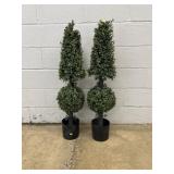 (2) Matching Topiary Plastic Plants