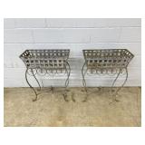 (2) Modern Metal Ferneries