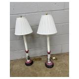 (2) Painted Porcelain Table Lamps