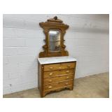 Marble Top 4-drawer Cottage Chest of Drawers