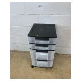 Rolling Plastic 4-drawer Storage Bin