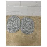 (2) Small Multicolor Braided Rugs