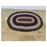 Vtg. Oval Multicolor Braided Rug