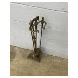 Set of Brass Fireplace Tools