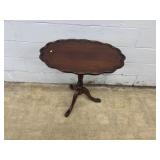 Walnut Tilt Top Shaped Side Table