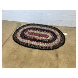 Vtg. Oval Multicolor Braided Rug