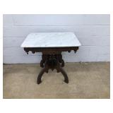 Eastlake Victorian Marble Top Parlor Table