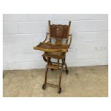 Vtg. Oak High Chair