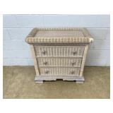 3-Drawer Wicker and Wood Chest of Drawers